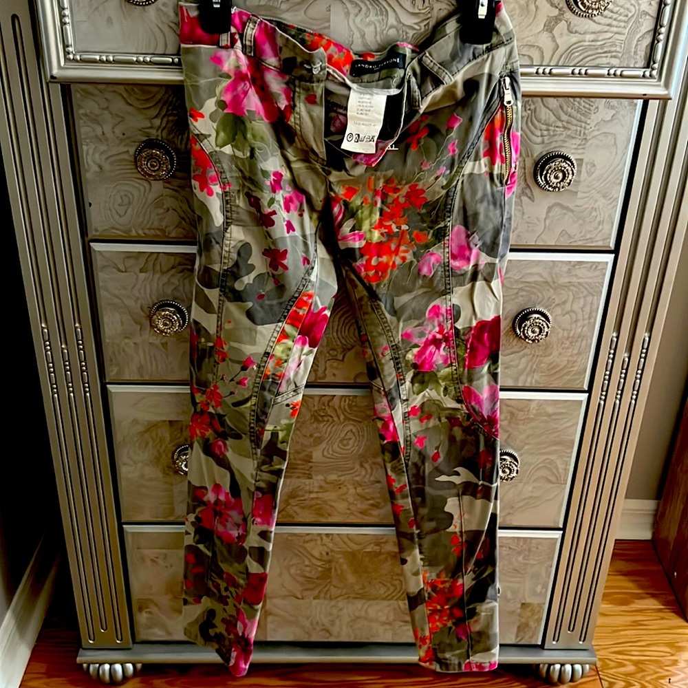 One of a kind Italian floral camo denium